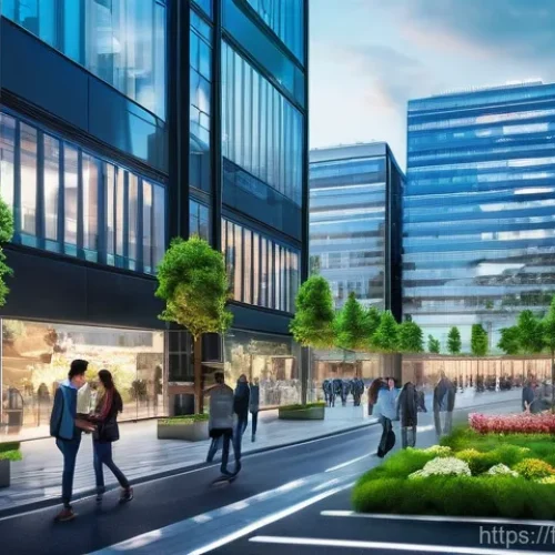 불가리아 IT 산업 성장 - **Prompt:** A vibrant, futuristic cityscape of a rapidly modernizing European capital, specifically ...