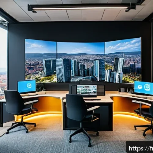 불가리아 유럽 내 경제적 위상 - A modern Bulgarian tech startup office in Sofia bustling with young entrepreneurs collaborating on A...